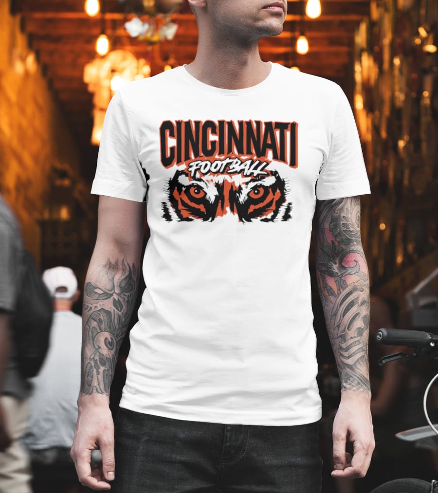 Cincinnati Football Tiger Eyes Grunge T-Shirt