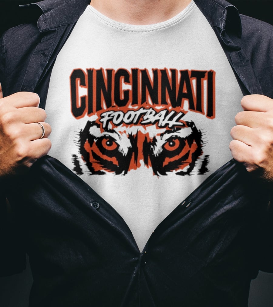 Cincinnati Football Tiger Eyes Grunge T-Shirt