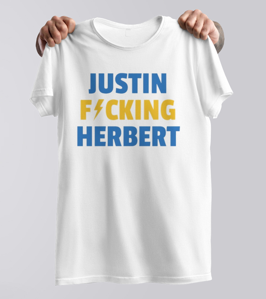Justin Fucking Herbert Los Angeles Chargers Football Bolt T-Shirt