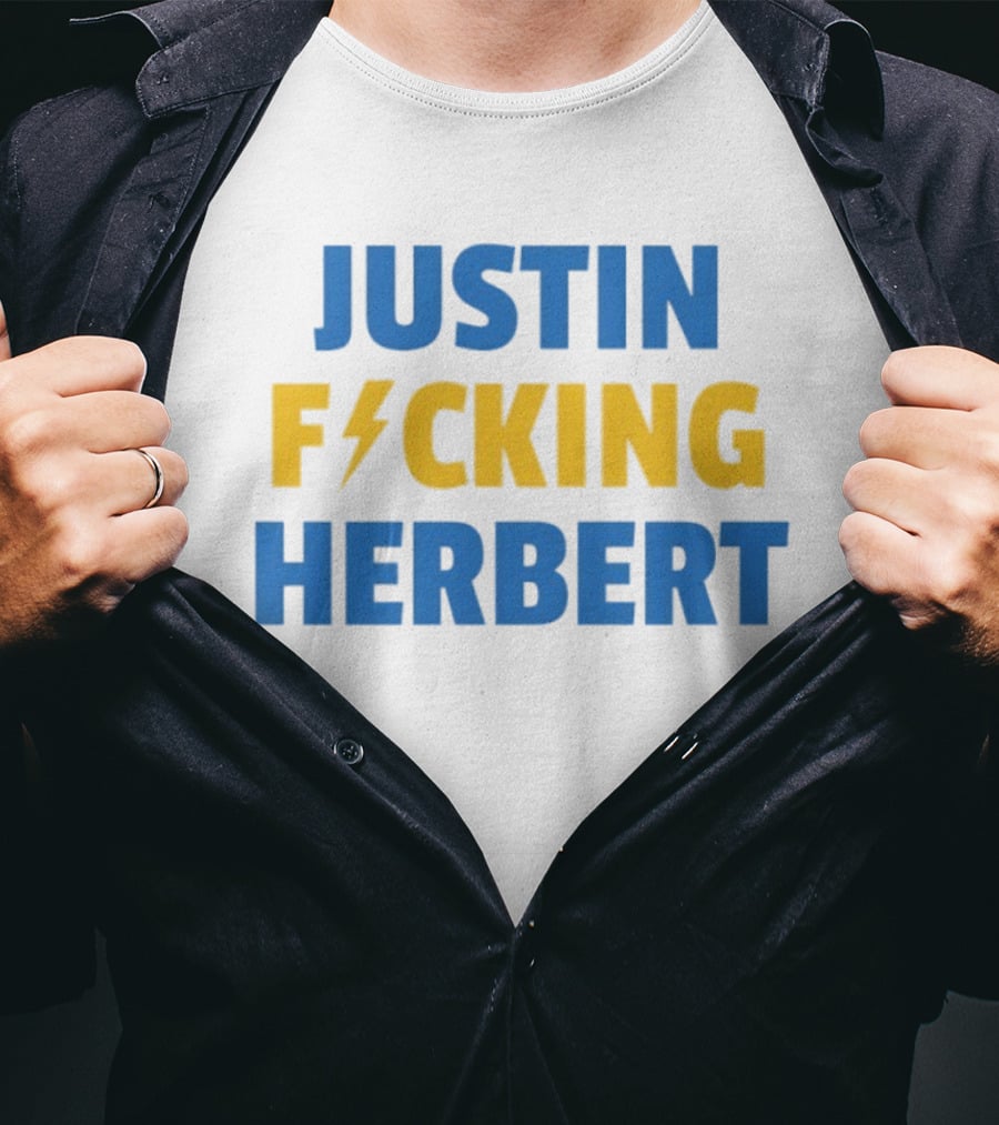 Justin Fucking Herbert Los Angeles Chargers Football Bolt T-Shirt