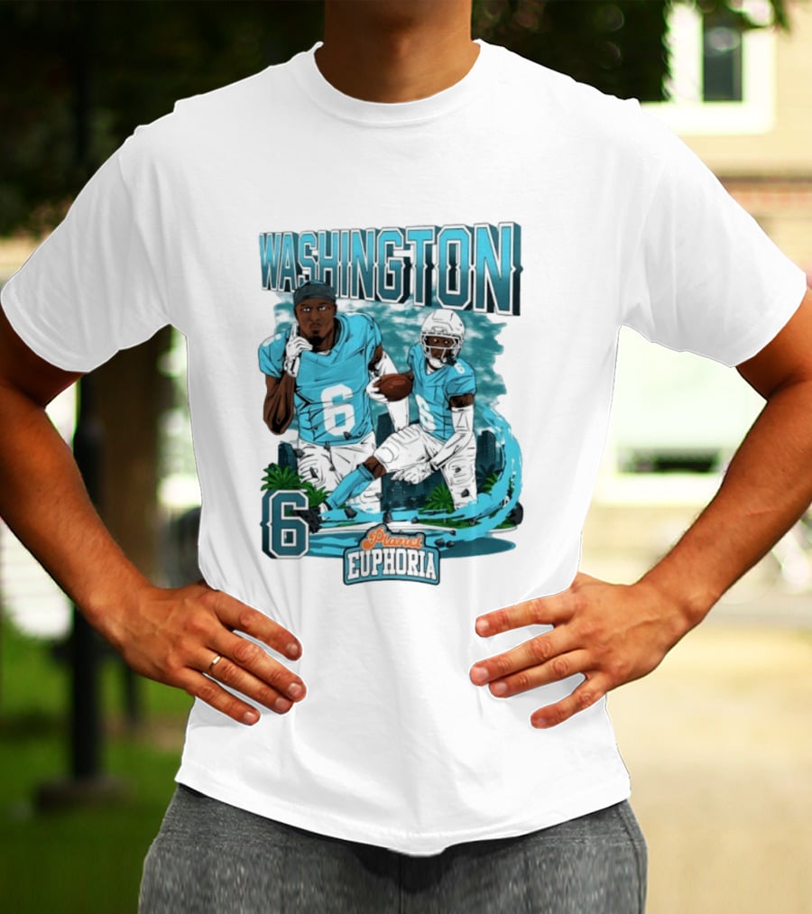 Miami Dolphins Football Washington 6 Player Planet Euphoria T-Shirt