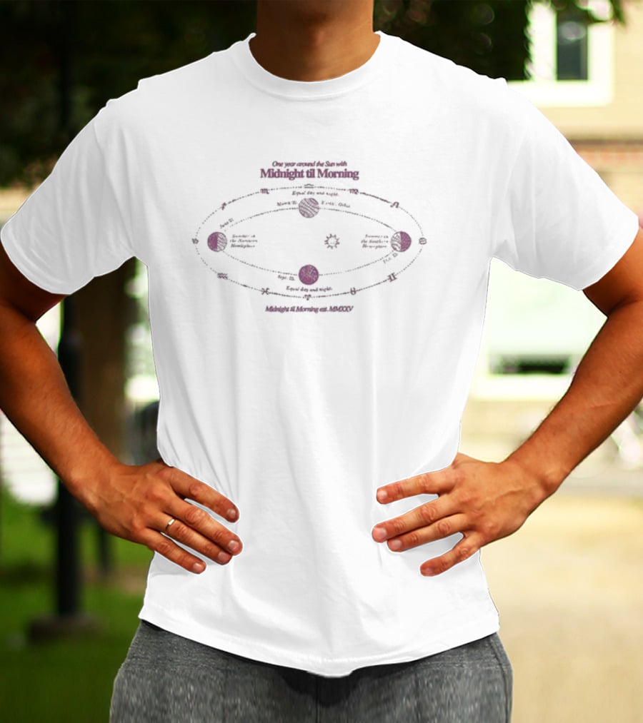 Might Til Morning Around The Sun Lap Orbit Path Diagram T-Shirt