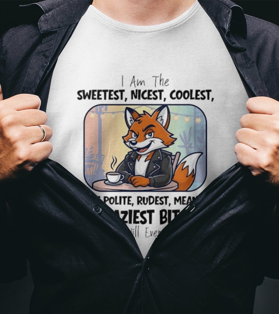 I Am The Sweetest Nicest Coolest Most Polite Rudest Meanest Craziest Bitch You Will Ever Meet Fox Coffee T-Shirt