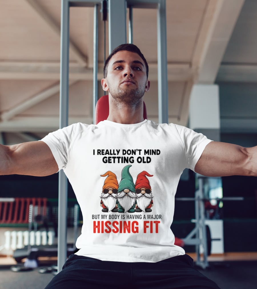 I Really Don't Mind Getting Old Gnome Christmas But My Body Is Having A Major Hissing Fit T-Shirt