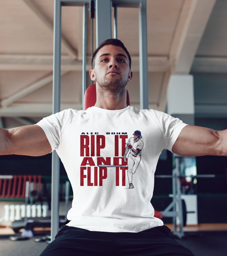 Philadelphia Phillies Alec Bohm Rip It And Flip It Baseball Player T-Shirt
