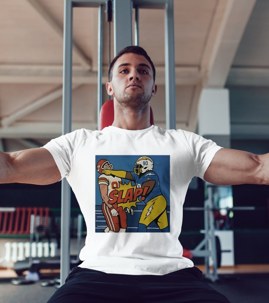 SLAP Teair Tart Hits Travis Kelce Helmets Chargers Chiefs Football T-Shirt