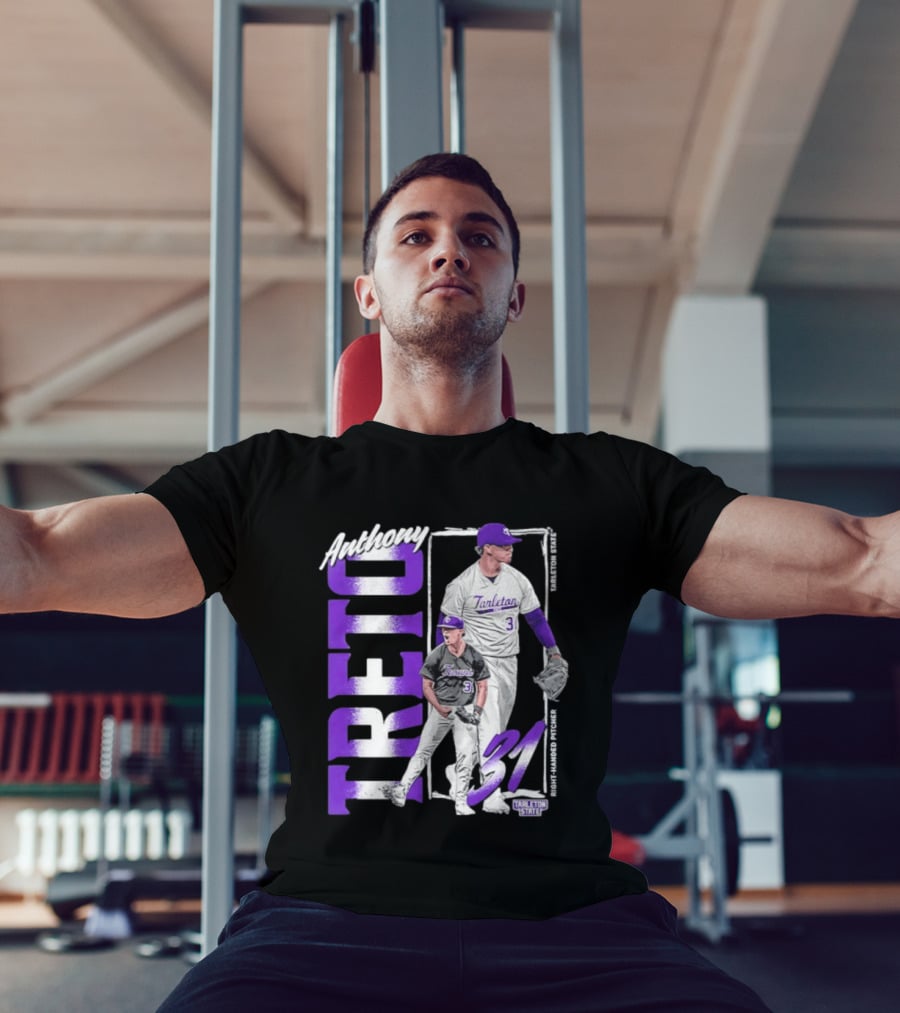 Anthony Treto 31 Tarleton State Baseball Pitcher T-Shirt
