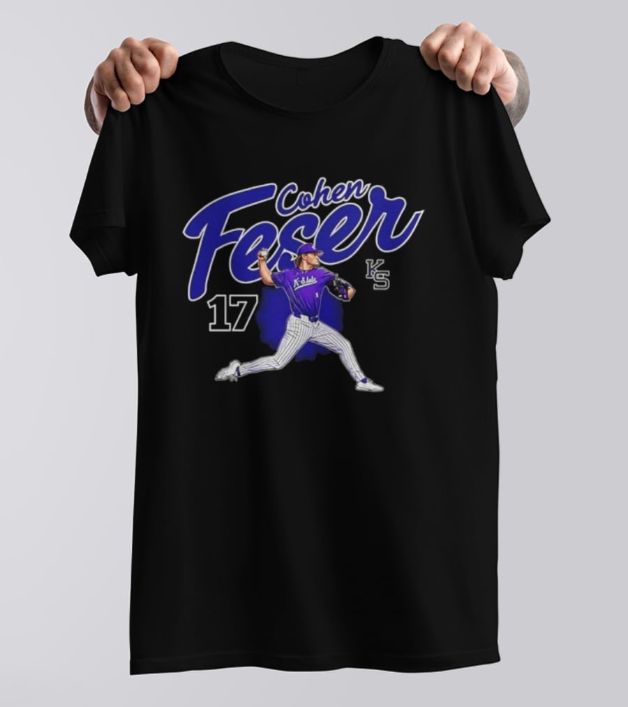 Cohen Feser 17 Kansas State Wildcats NCAA Player KS Baseball T-Shirt