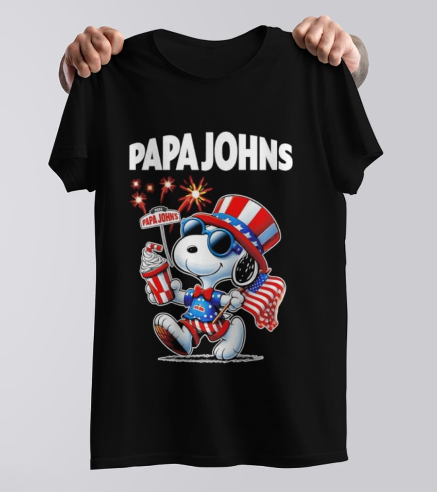 Papa Johns Snoopy 250th Anniversary America 1776 2026 Celebration T-Shirt