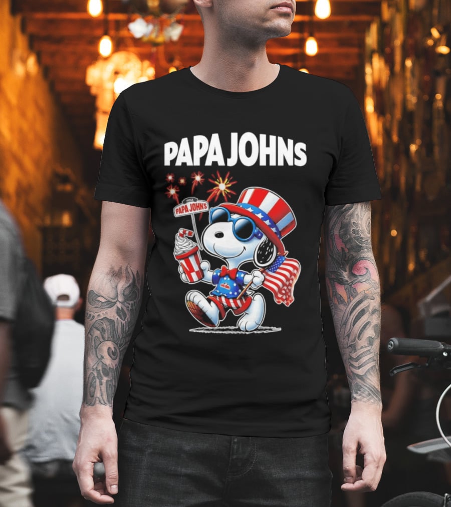 Papa Johns Snoopy 250th Anniversary America 1776 2026 Celebration T-Shirt