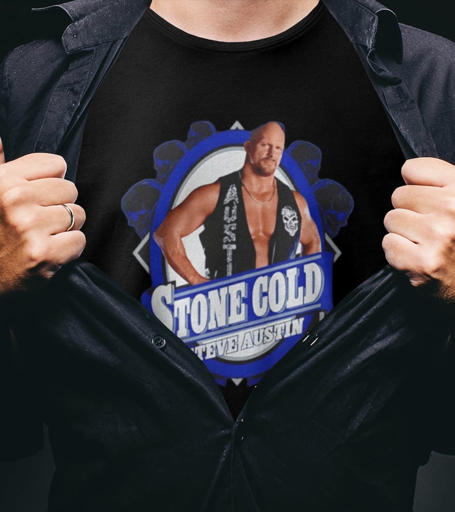 Stone Cold Steve Austin WWE 2026 Iconic Vest Skull T-Shirt