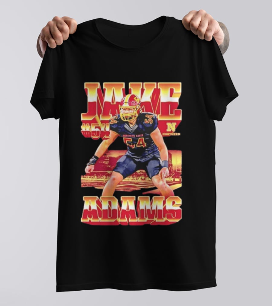 Jake Adams 54 Northern State University NCAA Football Player Number T-Shirt