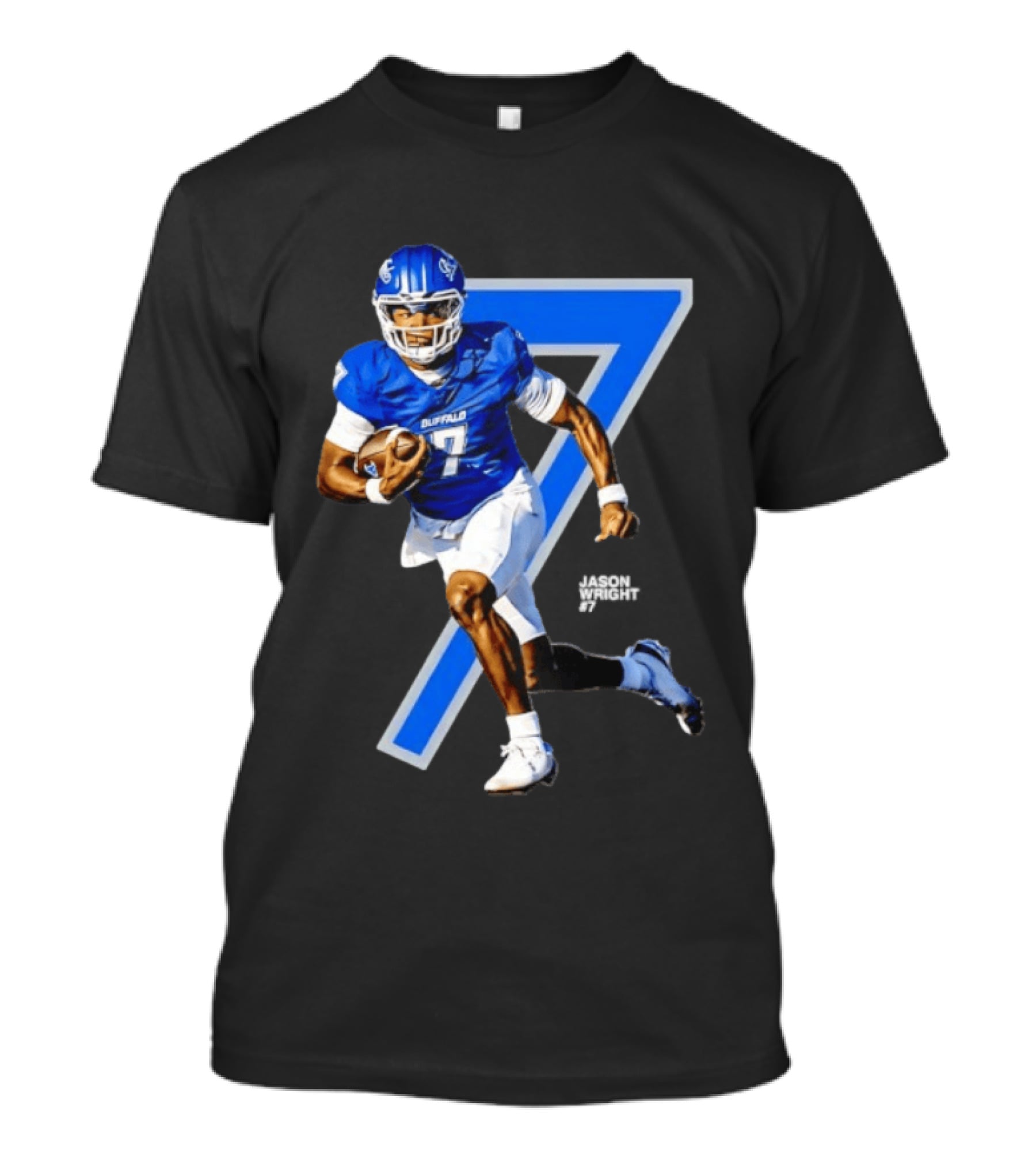 Buffalo Bulls Quarterback Jason Wright Number 7 NCAA Football Star Player T-Shirt