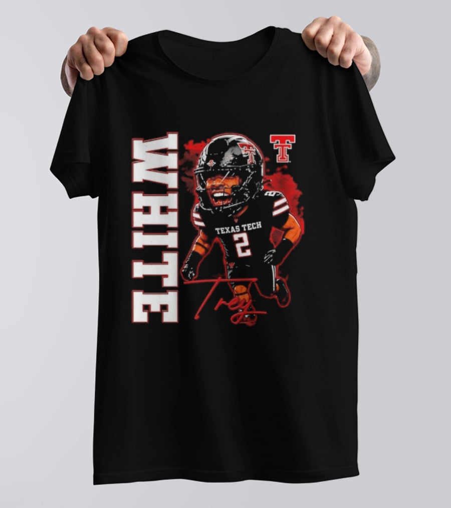 Texas Tech Red Raiders Trey White 2 NCAA Football Caricature T-Shirt