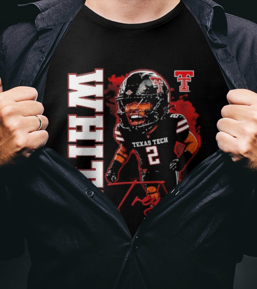 Texas Tech Red Raiders Trey White 2 NCAA Football Caricature T-Shirt