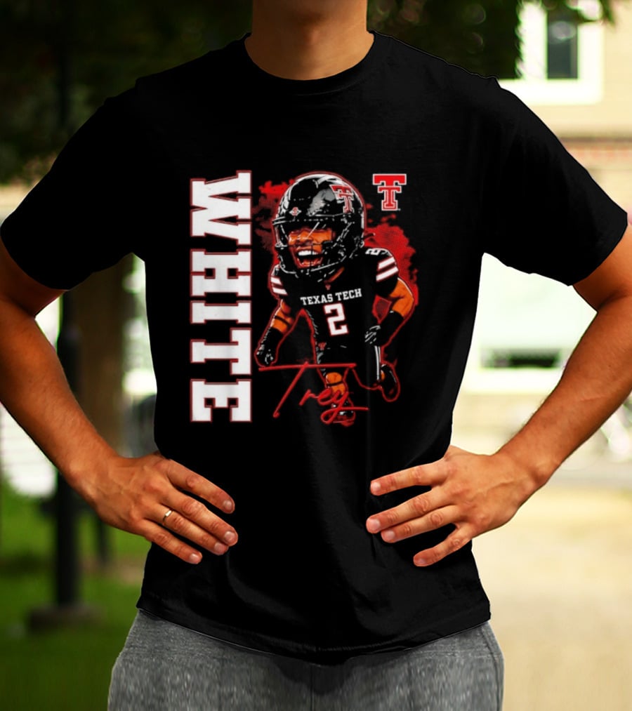 Texas Tech Red Raiders Trey White 2 NCAA Football Caricature T-Shirt
