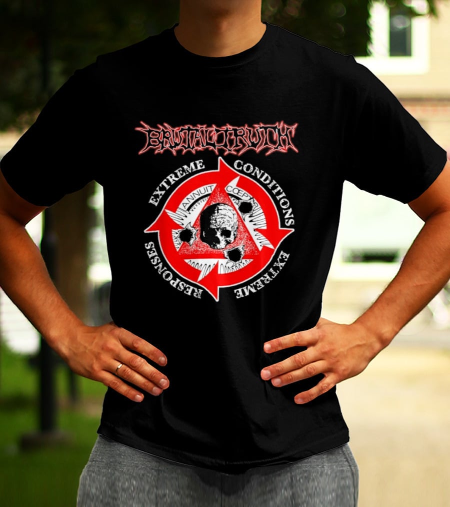 Brutal Truth Extreme Conditions Extreme Responses Skull Triangle Arrows T-Shirt