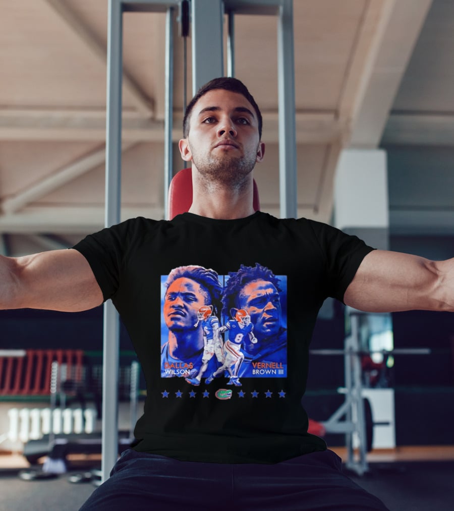 Dallas Wilson Vernell Brown III Florida Gators NCAA Football Player Portraits T-Shirt
