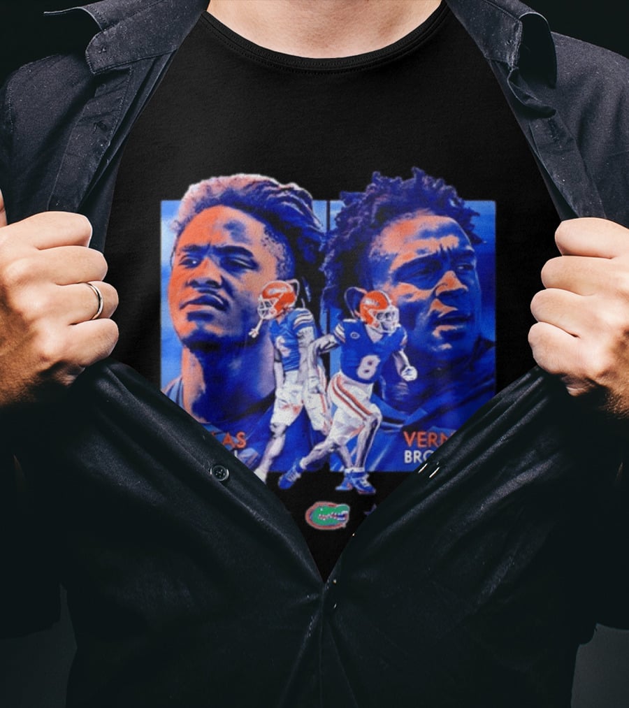Dallas Wilson Vernell Brown III Florida Gators NCAA Football Player Portraits T-Shirt
