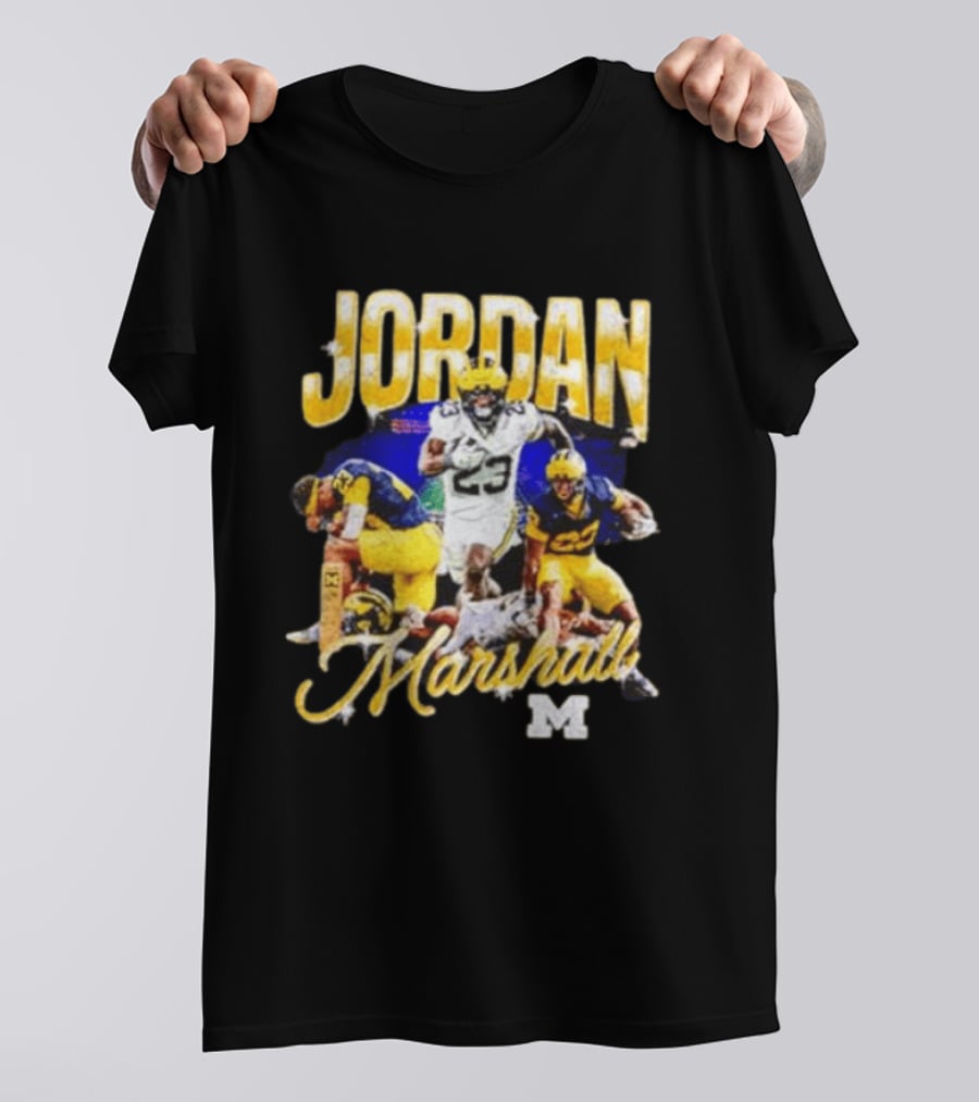 Jordan Marshall Michigan Wolverines 23 Football Collage T-Shirt