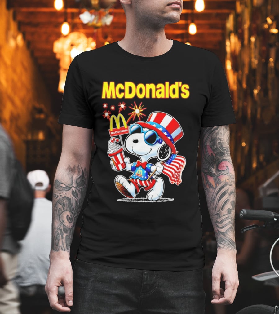 Snoopy McDonald's American Celebration 1776 2026 250th Anniversary Patriotic T-Shirt