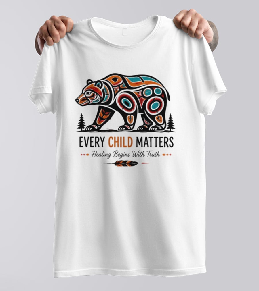 Every Child Matters Bear Healing Begins With Truth Indigenous T-Shirt