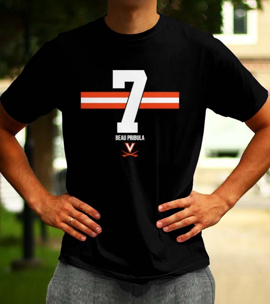 Beau Pribula 7 Virginia Cavaliers NCAA Football Number Seven T-Shirt