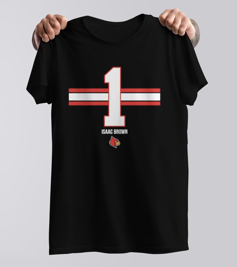 Isaac Brown 1 Louisville Cardinals NCAA Football Number T-Shirt