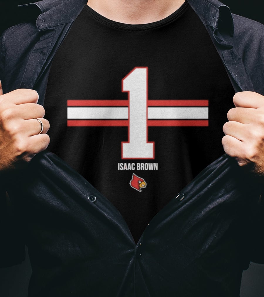Isaac Brown 1 Louisville Cardinals NCAA Football Number T-Shirt