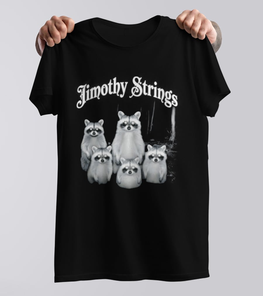 Jimothy Strings Cute Raccoon Family T-Shirt