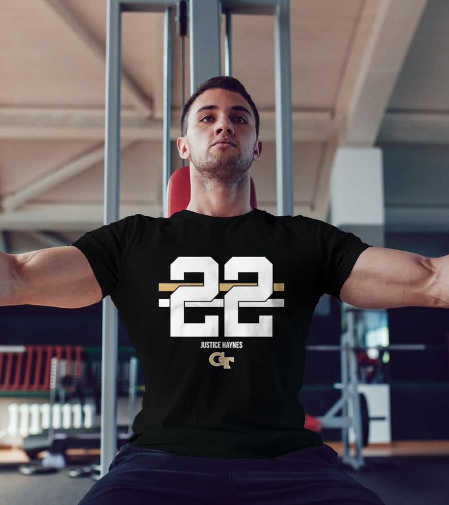 Justice Haynes 22 Georgia Tech GT NCAA Football T-Shirt