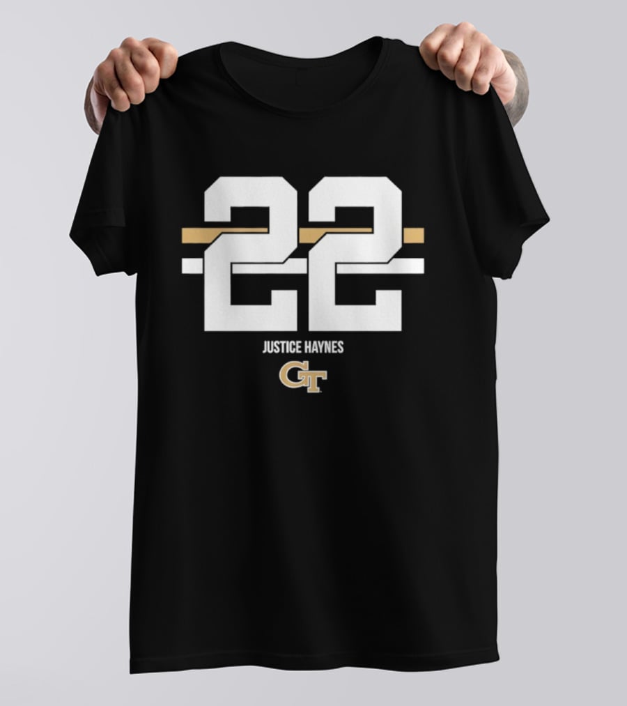 Justice Haynes 22 Georgia Tech GT NCAA Football T-Shirt
