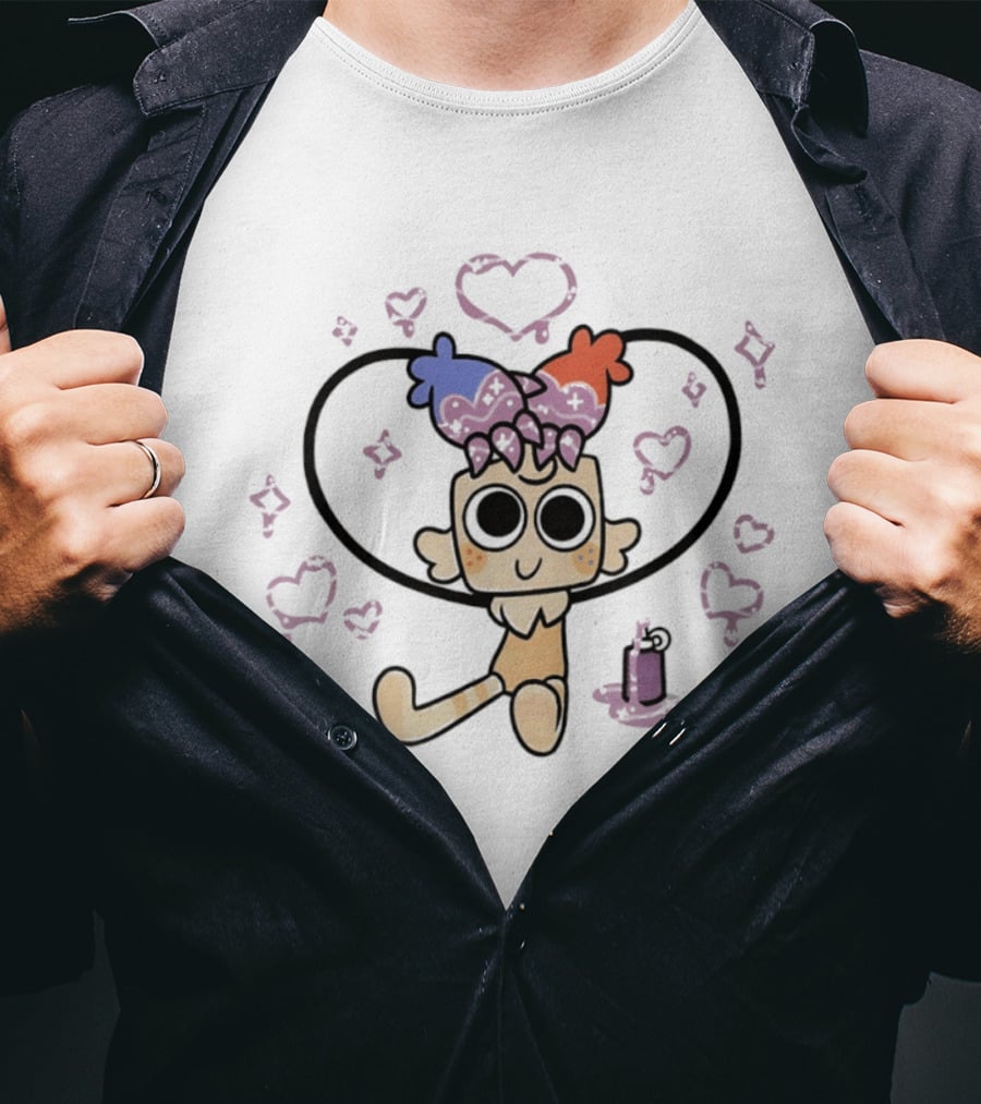 Goob The Fluffy Craft Cute Character With Heart And Sparkle T-Shirt