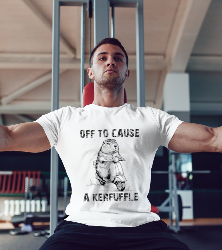 Off To Cause A Kerfuffle Groundhog Scooter Fun T-Shirt