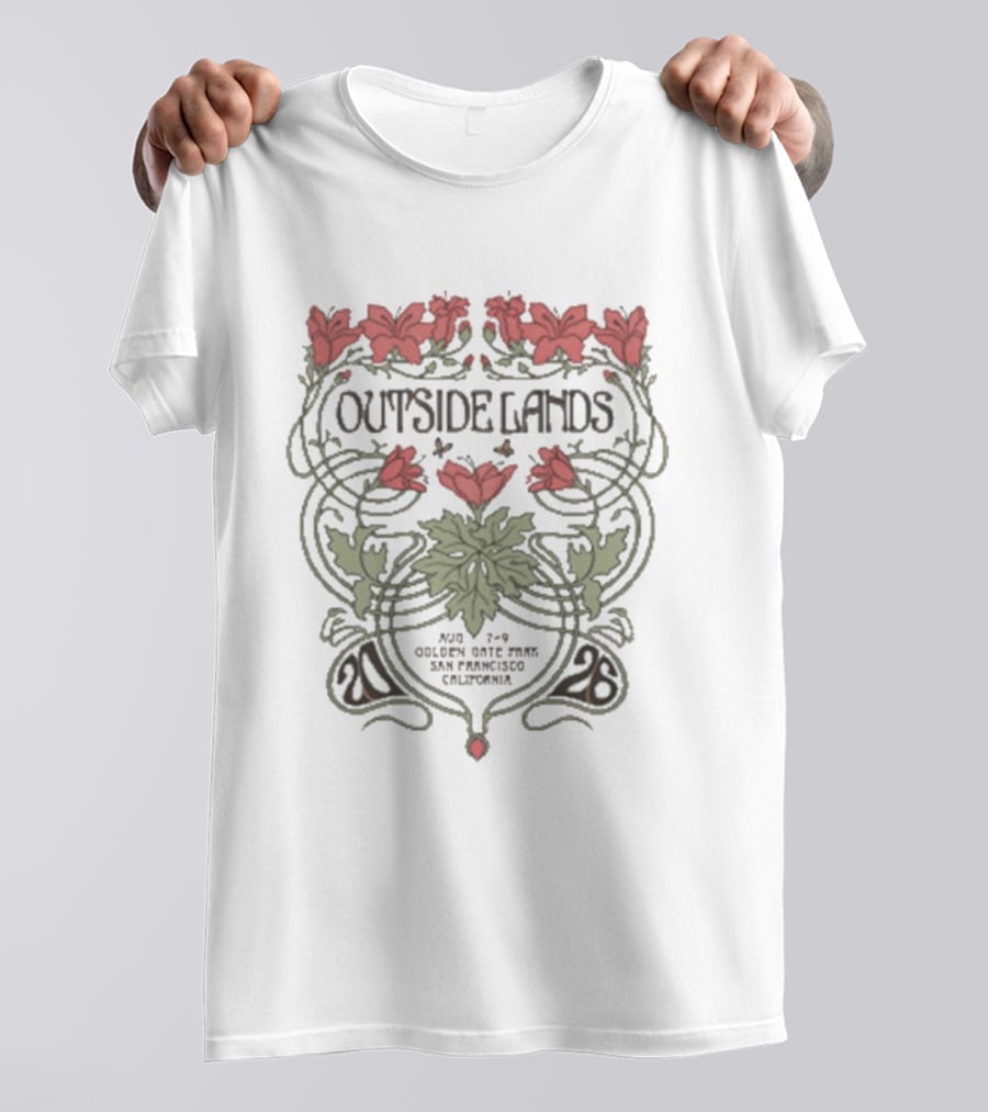 Outside Lands Golden Gate Park 2026 San Francisco CA Floral Art Nouveau T-Shirt