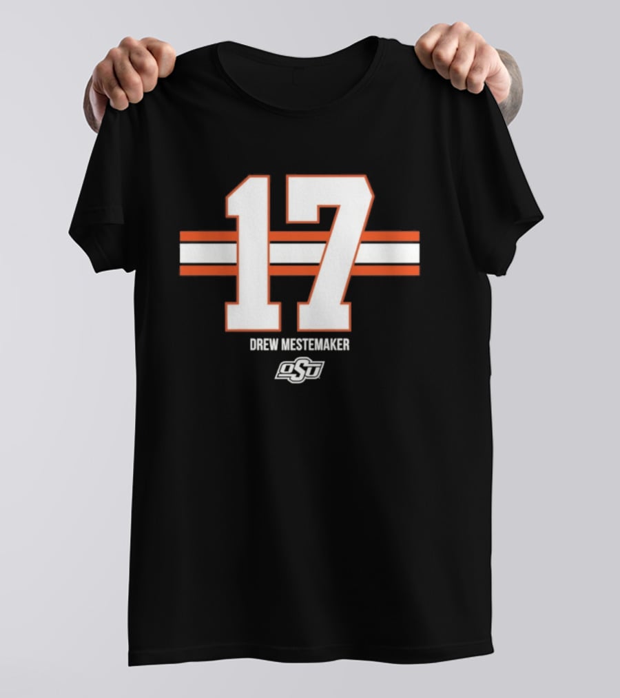 Drew Mestemaker 17 Oklahoma State OSU Football NCAA T-Shirt