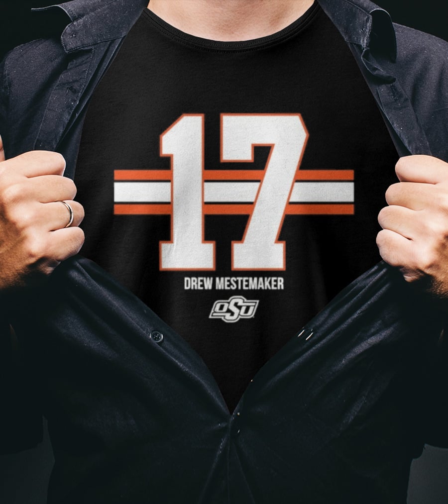 Drew Mestemaker 17 Oklahoma State OSU Football NCAA T-Shirt