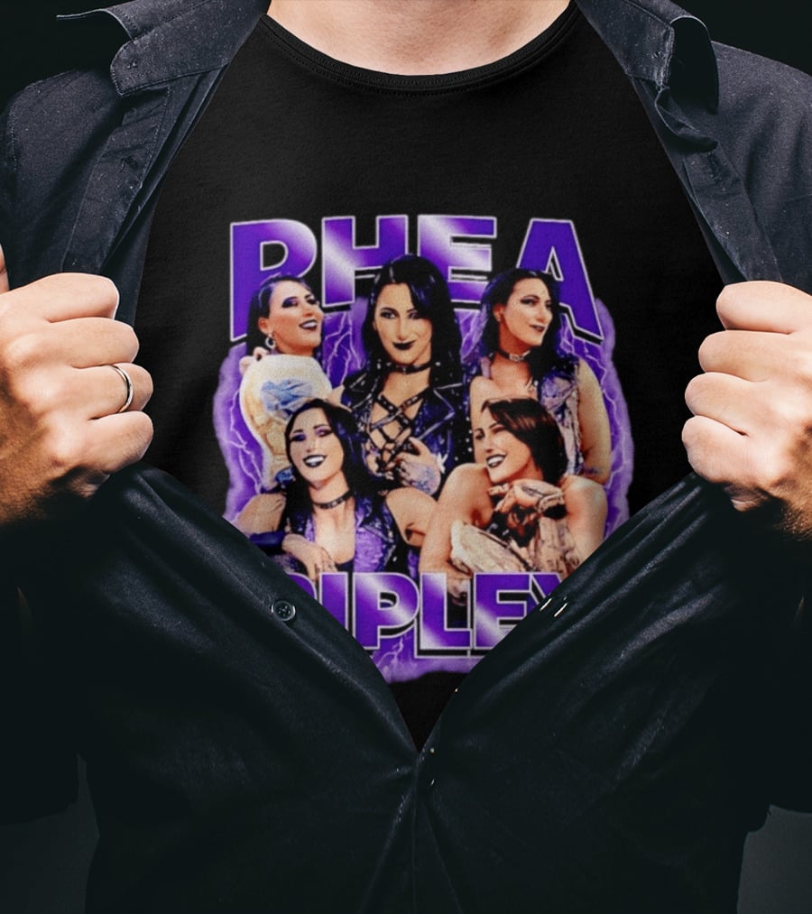 Rhea Ripley Iconic WrestleMania Moments Collage T-Shirt