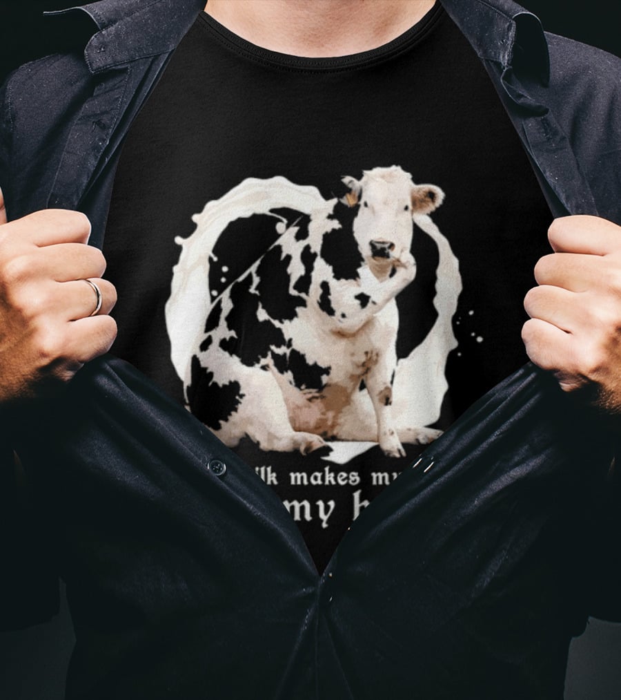 Milk Makes My Tummy Hurt Cow Lactose Intolerant T-Shirt