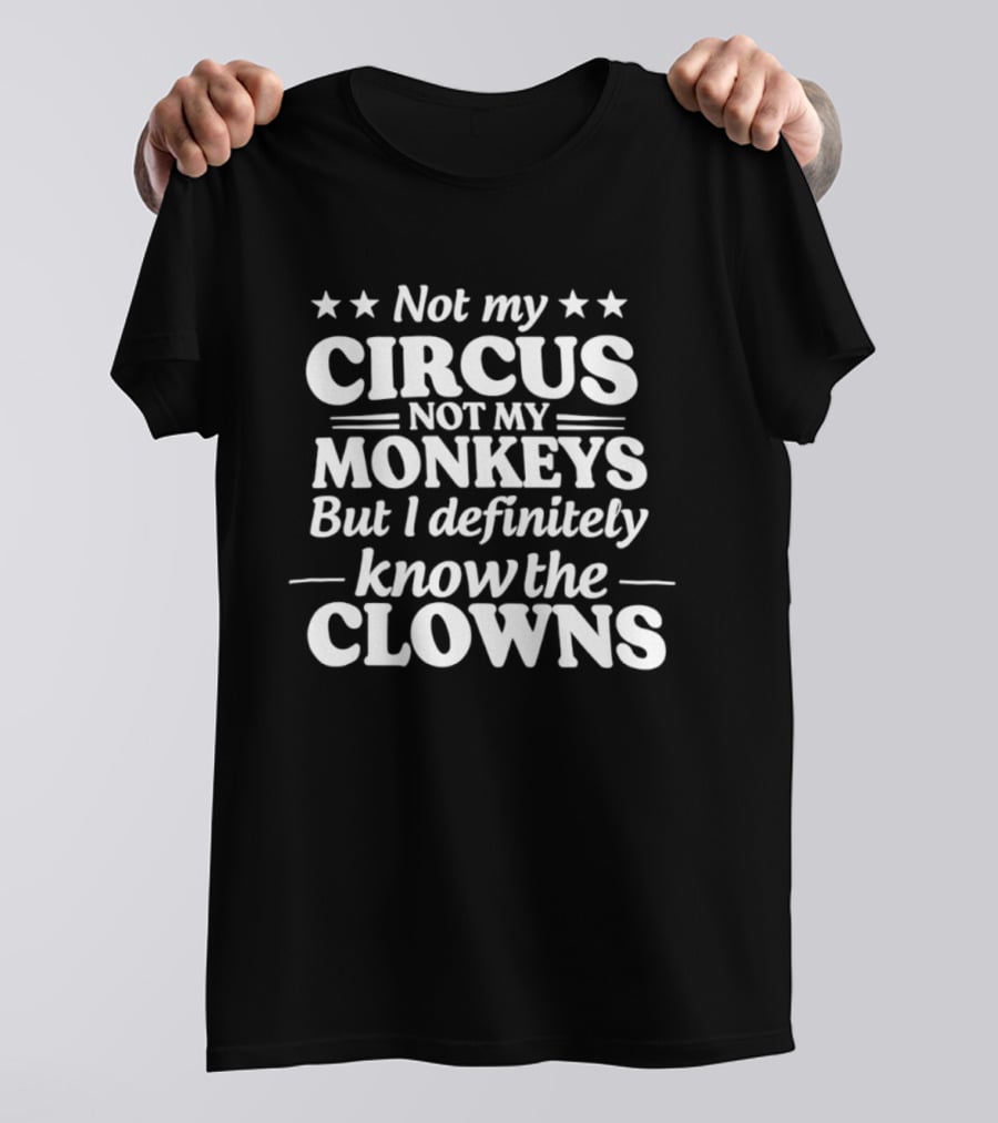 Not My Circus Not My Monkeys But I Definitely Know The Clowns Fun T-Shirt