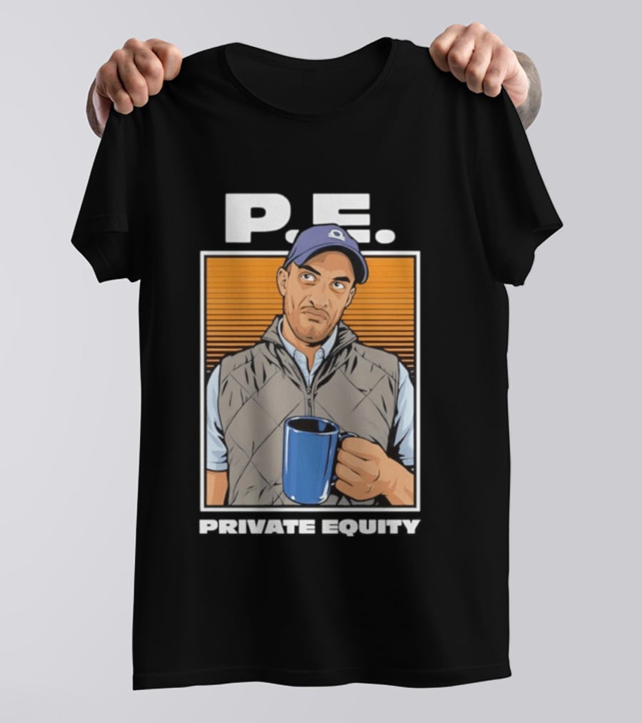 P.E. Guy Holding Coffee In Vest And Cap T-Shirt