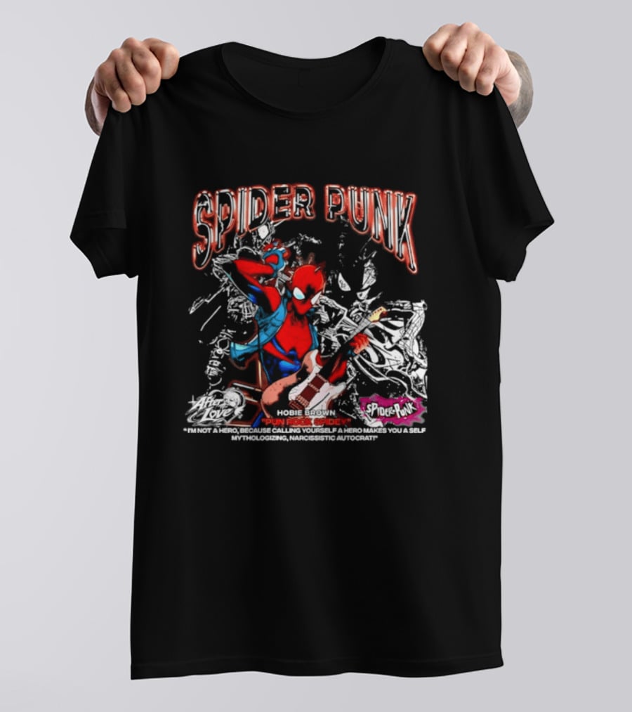 Spider Punk Hobie Brown Punk Rock Spider I Am Not A Hero T-Shirt