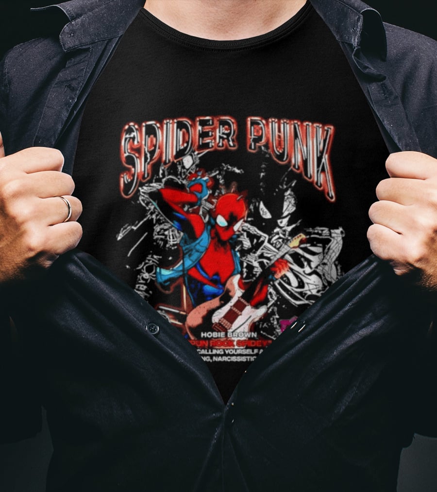 Spider Punk Hobie Brown Punk Rock Spider I Am Not A Hero T-Shirt