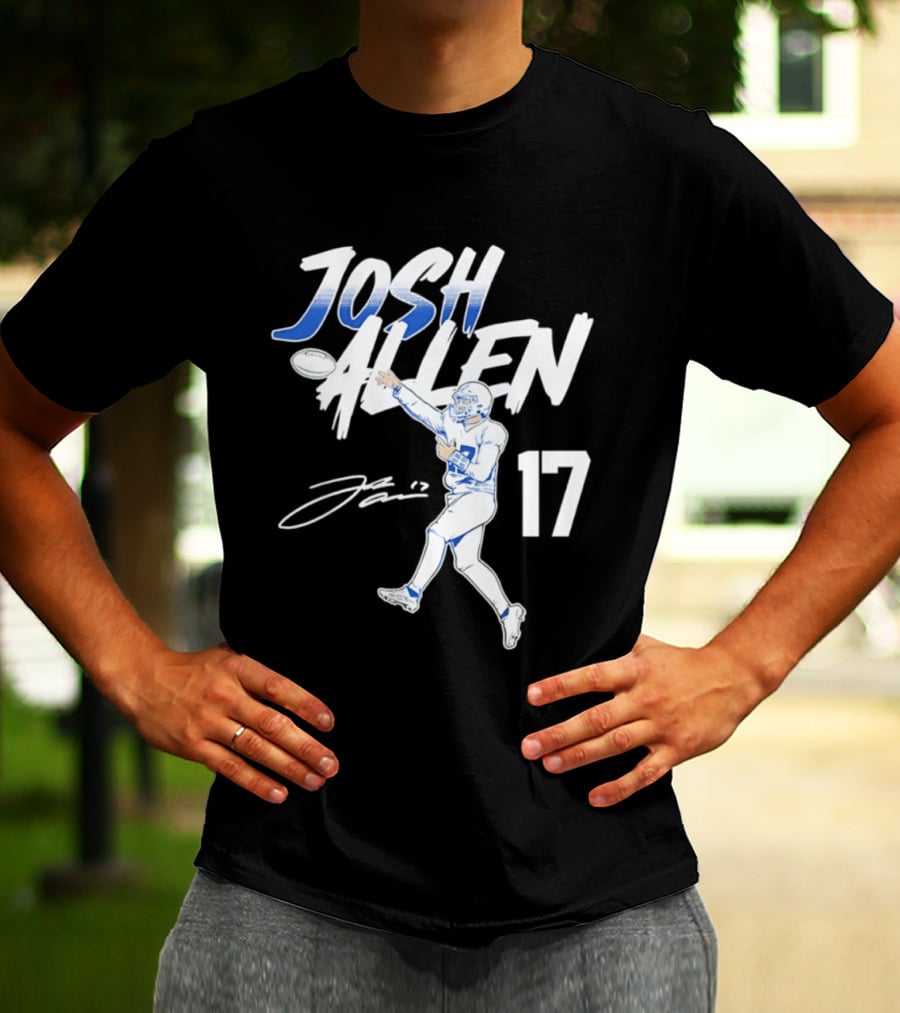 Josh Allen 17 Buffalo Bills Football Star 2026 Pose T-Shirt