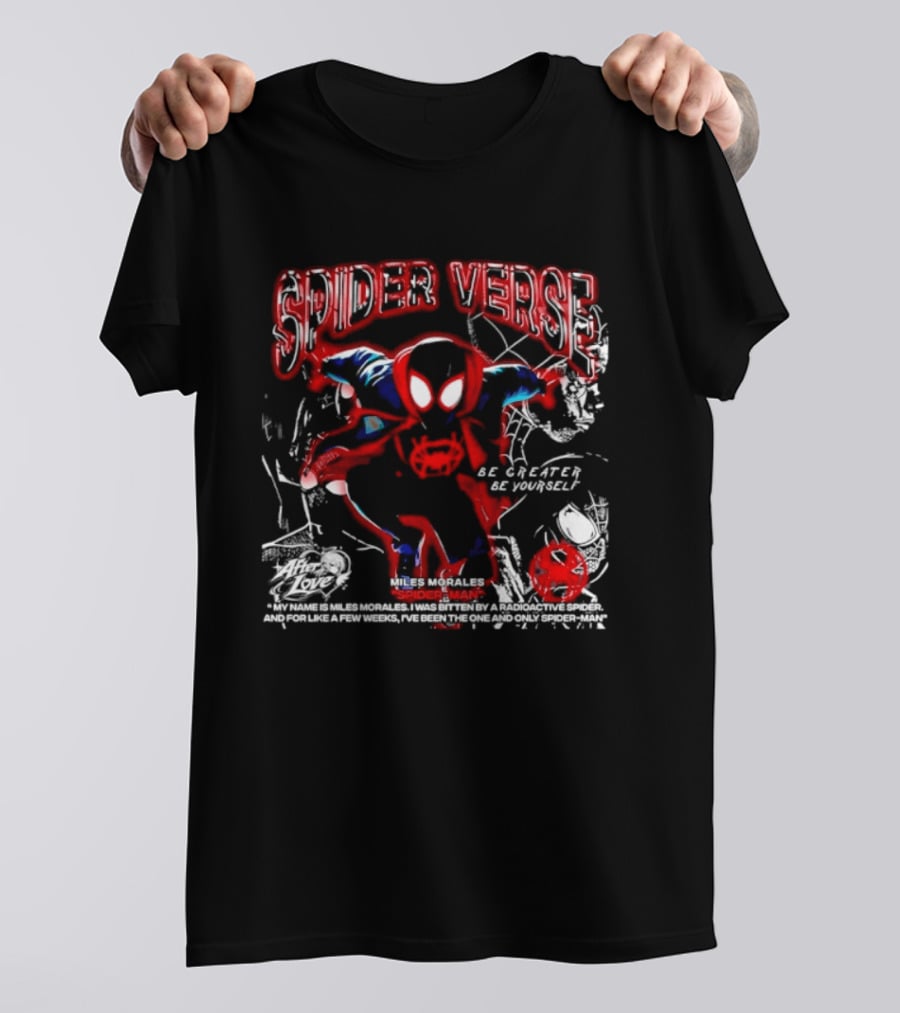 Spider Verse Miles Morales Be Greater Be Yourself Spider Man Marvel T-Shirt