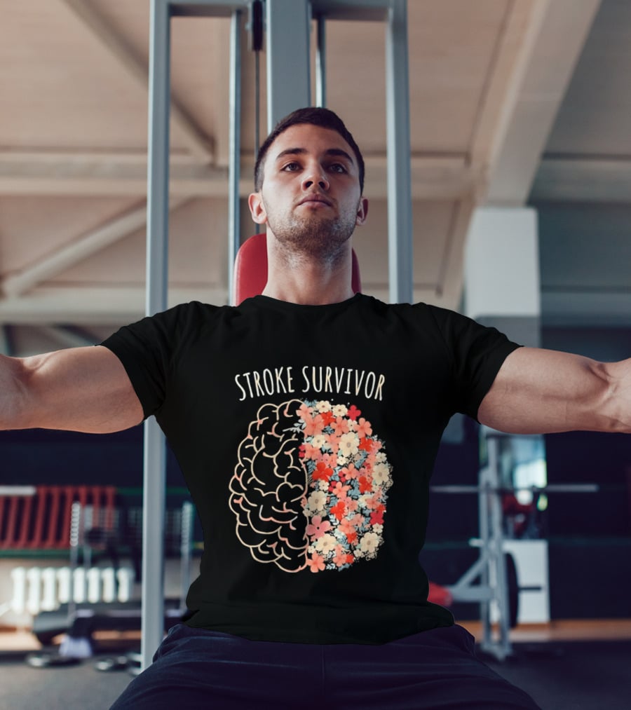 Stroke Survivor Brain With Floral T-Shirt