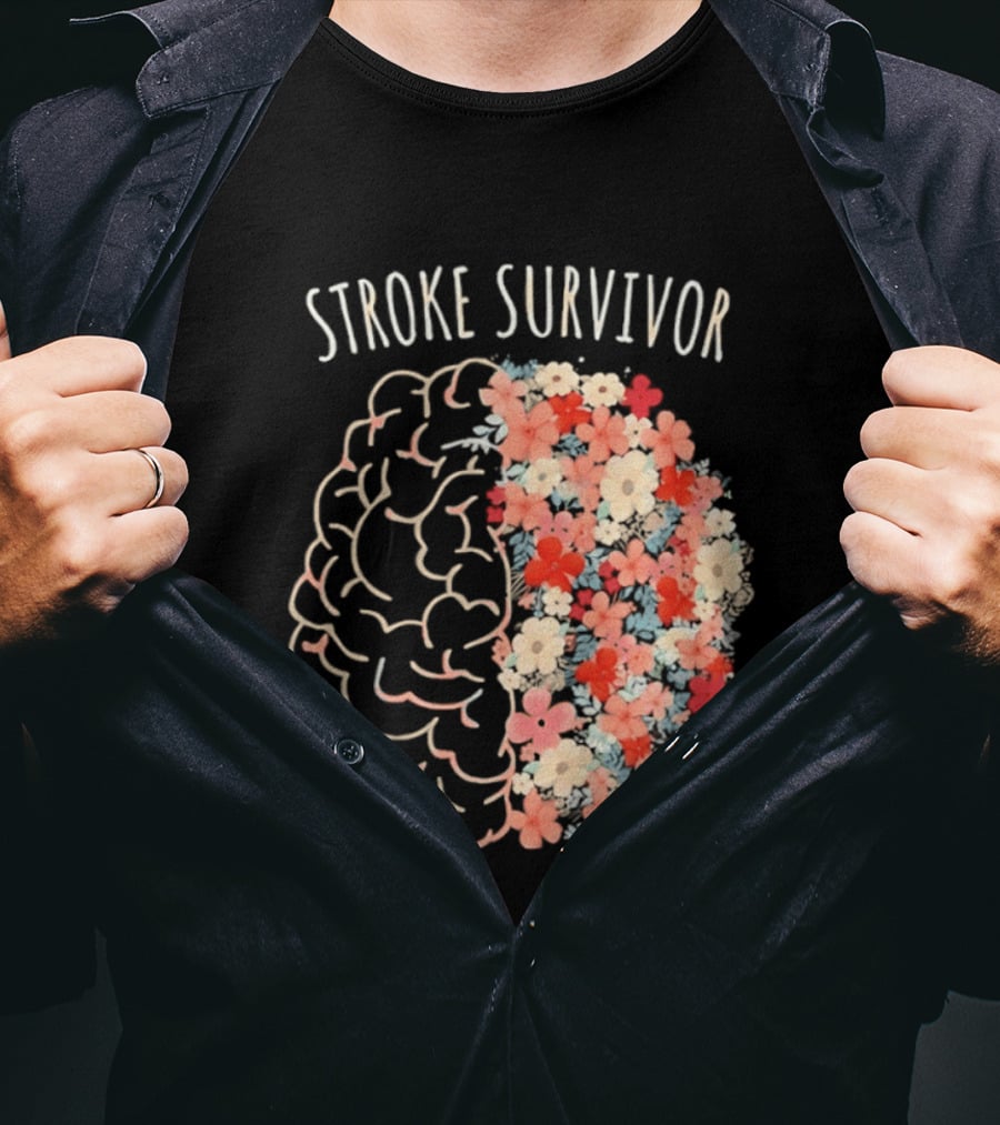Stroke Survivor Brain With Floral T-Shirt
