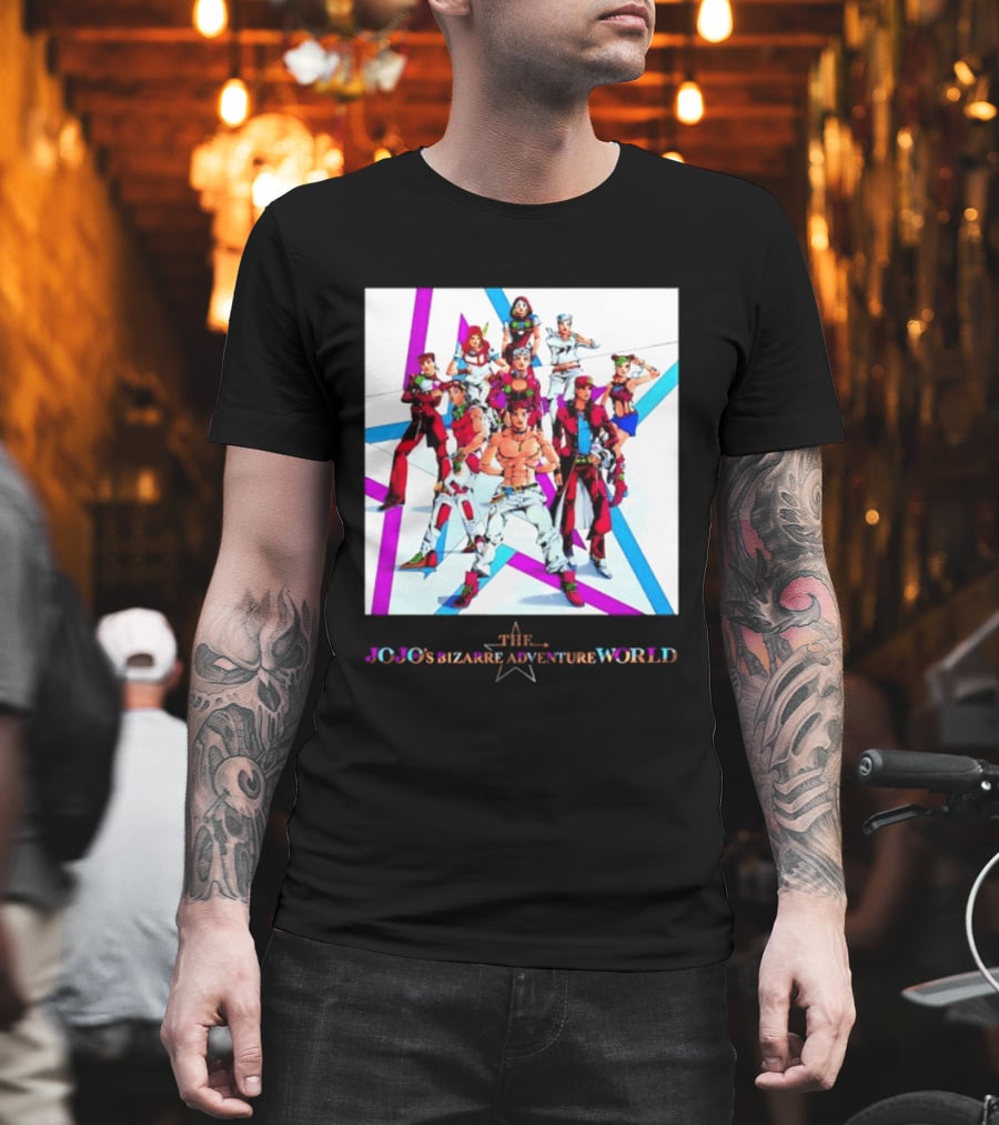 The JoJo's Bizarre Adventure World Anime Characters Ensemble T-Shirt