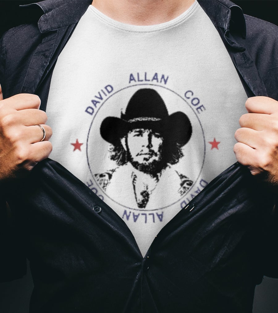 David Allan Coe DAC 18 X Rated Hits Outlaw Country Music Cowboy Hat Stars T-Shirt