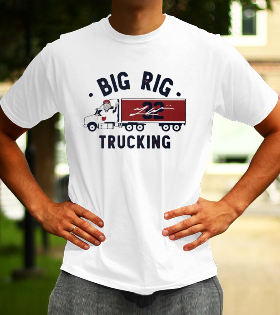 Big Rig Trucking 32 Cartoon Truck Driver With Red Cap T-Shirt